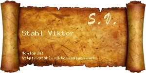 Stahl Viktor névjegykártya